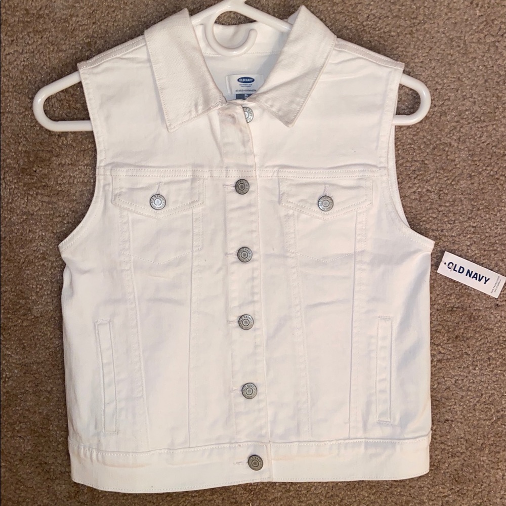 White Denim Vest